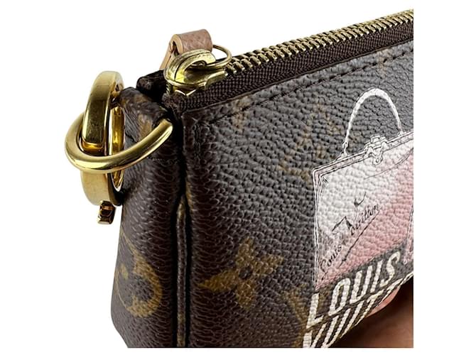 Louis Vuitton Mini Pochette Accessoires Marrone Beige - vista 7