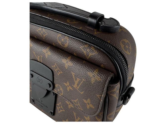 Borsa a tracolla Louis Vuitton Monogram Macassar Marrone Nero - vista 6