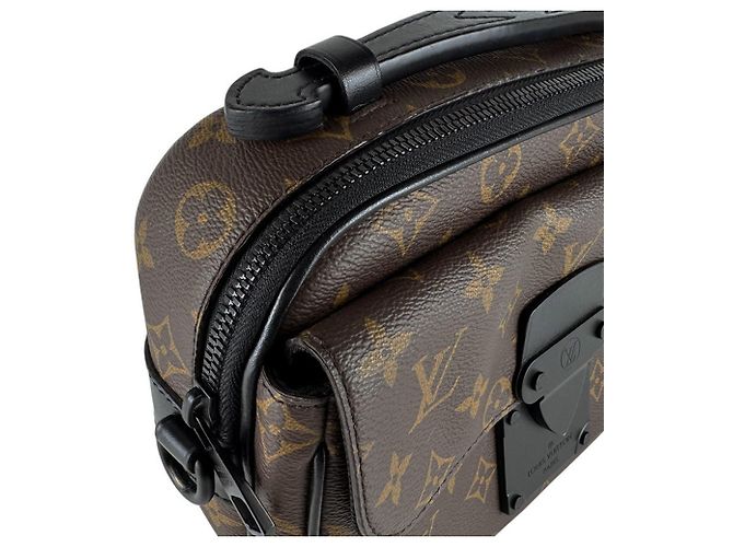 Borsa a tracolla Louis Vuitton Monogram Macassar Marrone Nero - vista 7