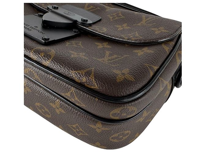 Borsa a tracolla Louis Vuitton Monogram Macassar Marrone Nero - vista 8