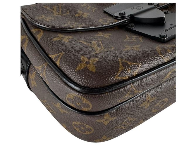 Borsa a tracolla Louis Vuitton Monogram Macassar Marrone Nero - vista 9