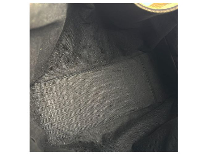 Bolsa de Ombro em Couro Loewe Hammock Preto Branco Bege - vista 5