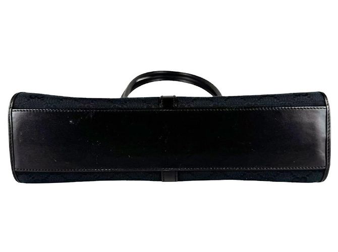 Borsa a mano Gucci nera in tela GG e pelle Nero - vista 4