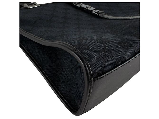 Borsa a mano Gucci nera in tela GG e pelle Nero - vista 9