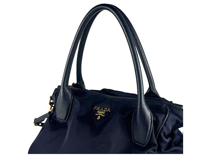 Prada Navy Handtasche/Schultertasche Marineblau - Ansicht 10