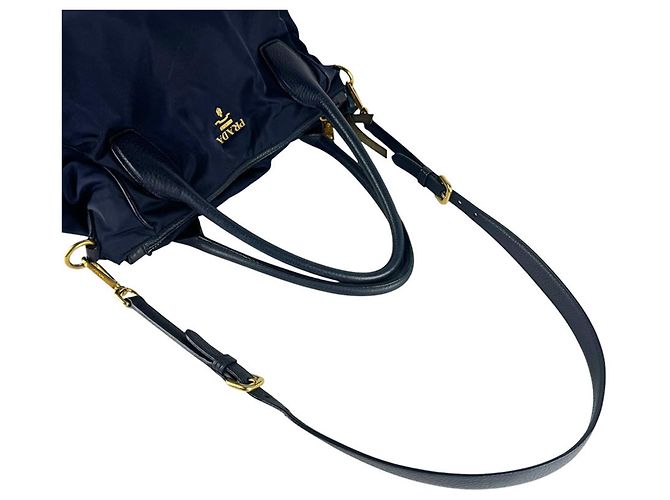 Prada Navy Handtasche/Schultertasche Marineblau - Ansicht 11