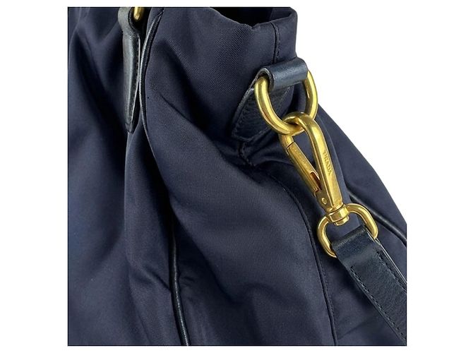 Prada Navy Handtasche/Schultertasche Marineblau - Ansicht 12