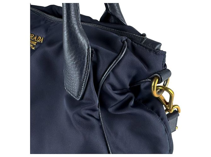 Prada Navy Handtasche/Schultertasche Marineblau - Ansicht 6