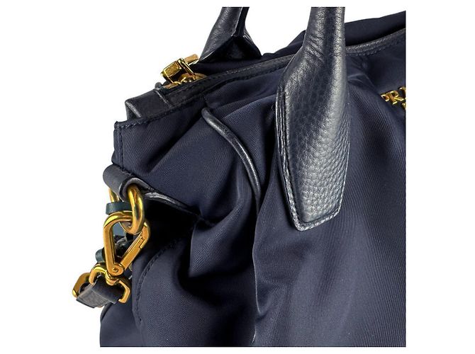 Prada Navy Handtasche/Schultertasche Marineblau - Ansicht 7