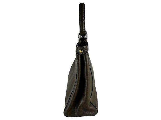 Borsa a tracolla Fendi Peekaboo Regular in pelle Cachi - vista 2