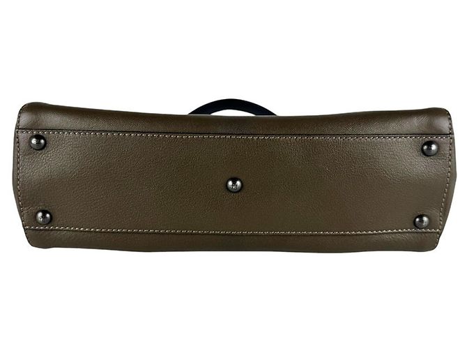 Borsa a tracolla Fendi Peekaboo Regular in pelle Cachi - vista 4