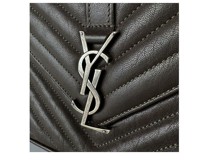 Borsa a tracolla Saint Laurent in pelle khaki brown Cachi - vista 10