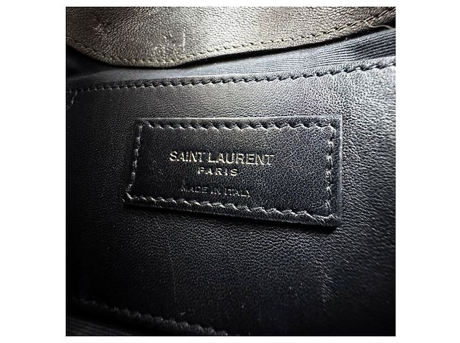 Borsa a tracolla Saint Laurent in pelle khaki brown Cachi - vista 12
