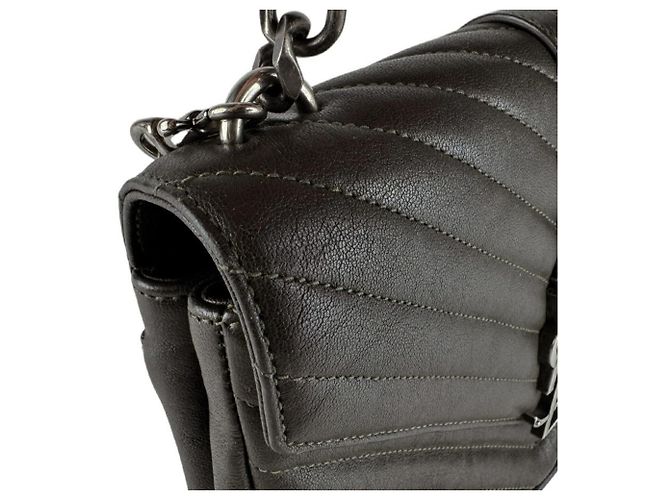 Borsa a tracolla Saint Laurent in pelle khaki brown Cachi - vista 6
