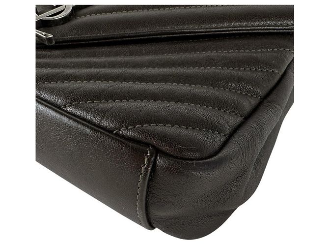Borsa a tracolla Saint Laurent in pelle khaki brown Cachi - vista 7