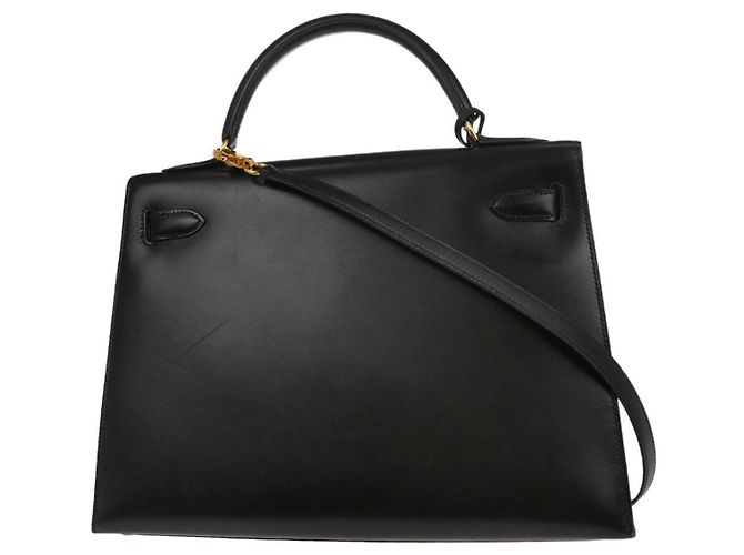 Hermès Hermes Kelly Black Box Calf with Gold Hardware 32 Nero - vista 2