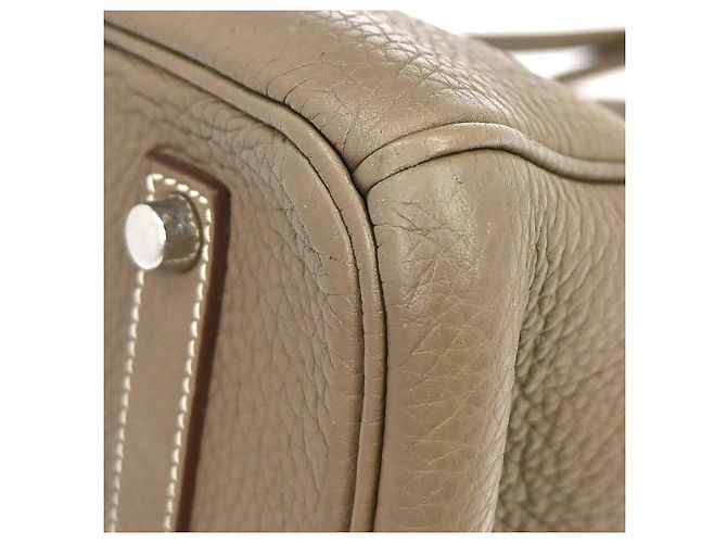 Hermès Hermes Birkin Grey Clemence mit Palladium Hardware 35 Beige - Ansicht 4