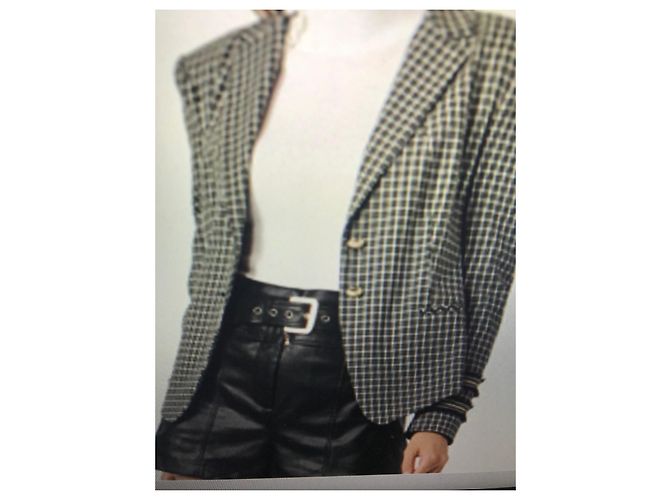 Patrizia Pepe Karo-Blazer Schwarz Weiß Grün - Ansicht 10