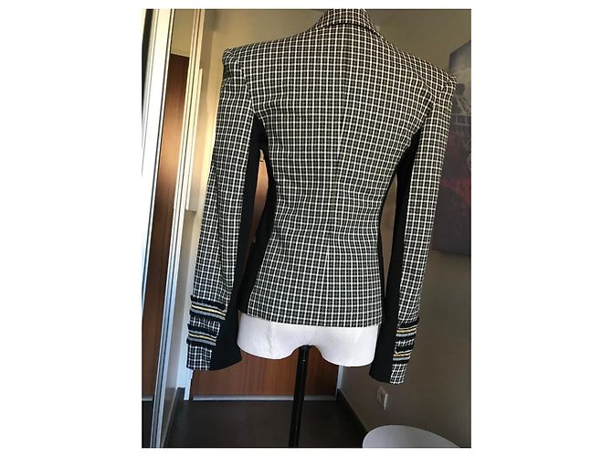 Patrizia Pepe Karo-Blazer Schwarz Weiß Grün - Ansicht 2