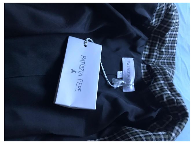 Patrizia Pepe Karo-Blazer Schwarz Weiß Grün - Ansicht 4