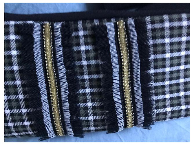 Patrizia Pepe Karo-Blazer Schwarz Weiß Grün - Ansicht 7