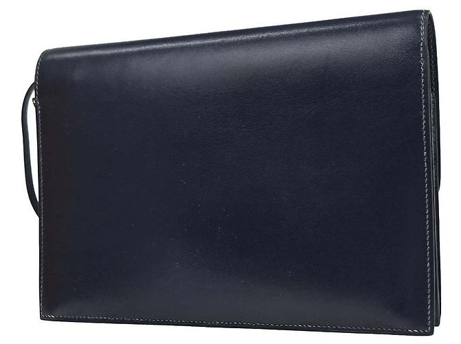 Hermès Hermes Jet Clutch Box Calf Marineblau - Ansicht 2