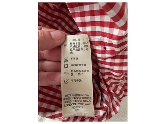 Camicia in cotone Burberry Brit Red Gingham Bianco Rosso - vista 10