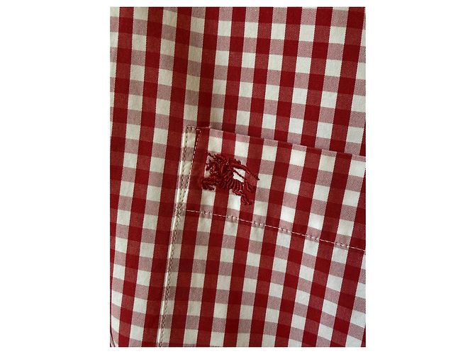 Camicia in cotone Burberry Brit Red Gingham Bianco Rosso - vista 3