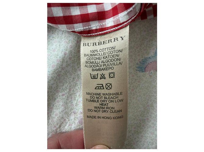 Camicia in cotone Burberry Brit Red Gingham Bianco Rosso - vista 4