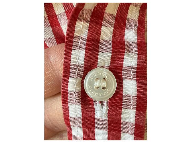 Camicia in cotone Burberry Brit Red Gingham Bianco Rosso - vista 5