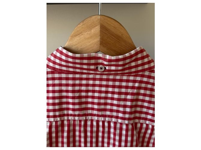 Camicia in cotone Burberry Brit Red Gingham Bianco Rosso - vista 7