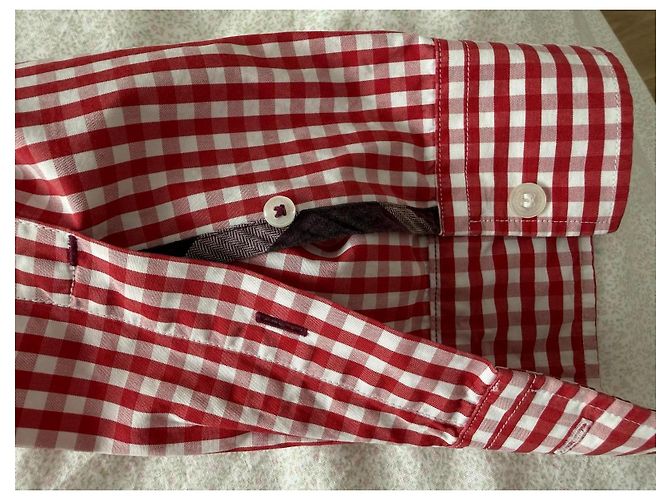 Camicia in cotone Burberry Brit Red Gingham Bianco Rosso - vista 8