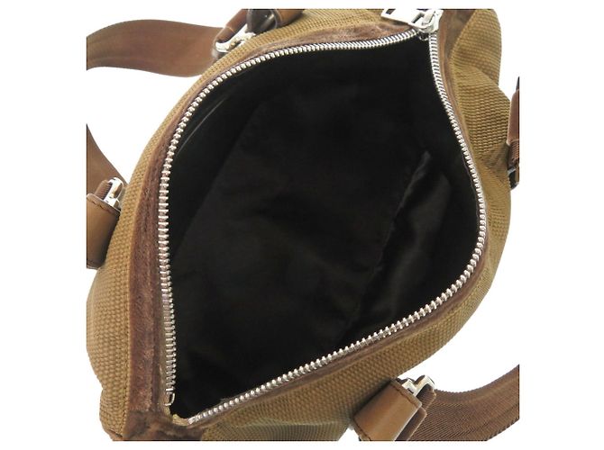 Borsa a mano Yves Saint Laurent Mini Boston Canvas Marrone - vista 6