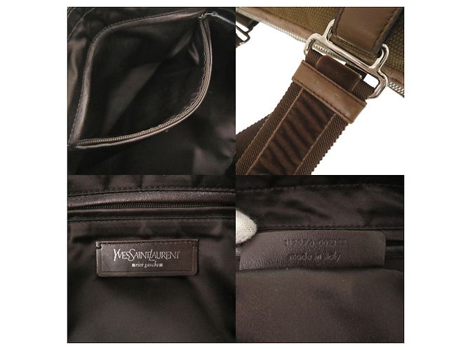 Borsa a mano Yves Saint Laurent Mini Boston Canvas Marrone - vista 7