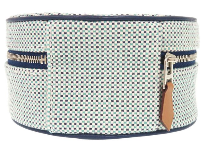 Hermès Pouch per borsa Hermes Evasion Cotton Marine Blu - vista 3
