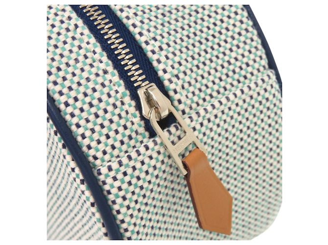 Hermès Pouch per borsa Hermes Evasion Cotton Marine Blu - vista 8