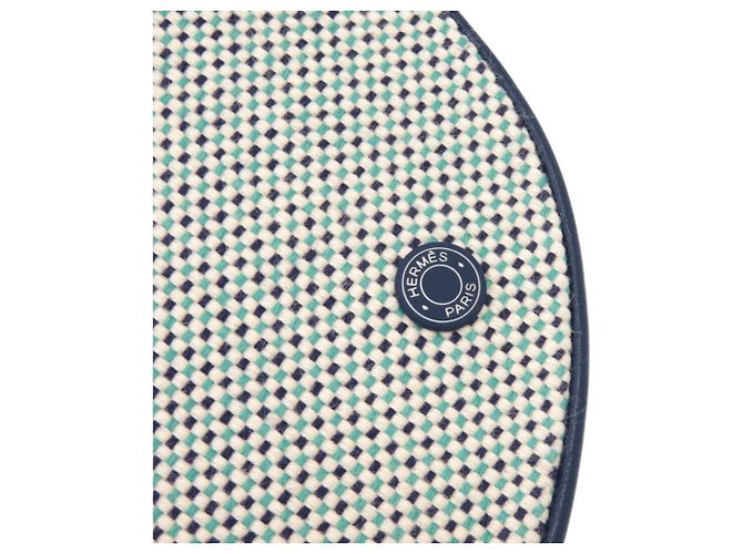 Hermès Pouch per borsa Hermes Evasion Cotton Marine Blu - vista 9