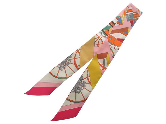 Hermès Twilly Springs Seidenschal Pink Mehrfarben - Ansicht 2