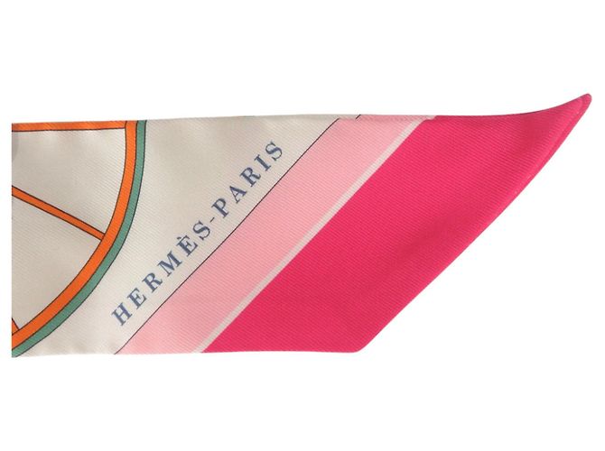 Hermès Twilly Springs Seidenschal Pink Mehrfarben - Ansicht 3