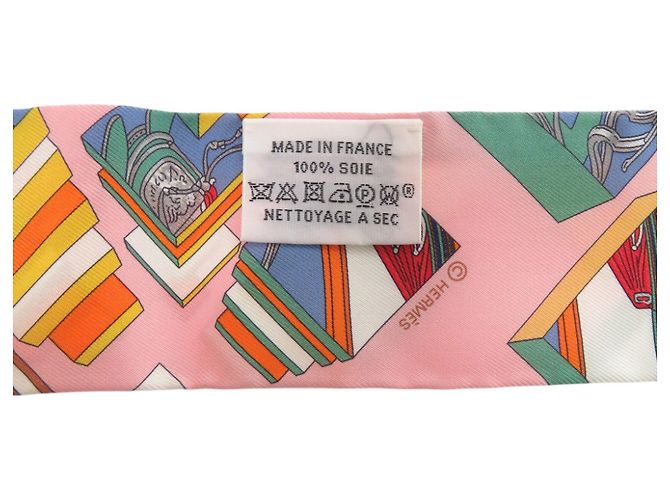 Hermès Twilly Springs Seidenschal Pink Mehrfarben - Ansicht 4