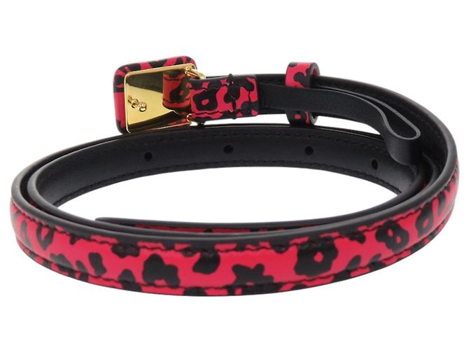 Cinturón Christian Dior Bobby Estampado de Leopardo Negro Rosa - vista 2