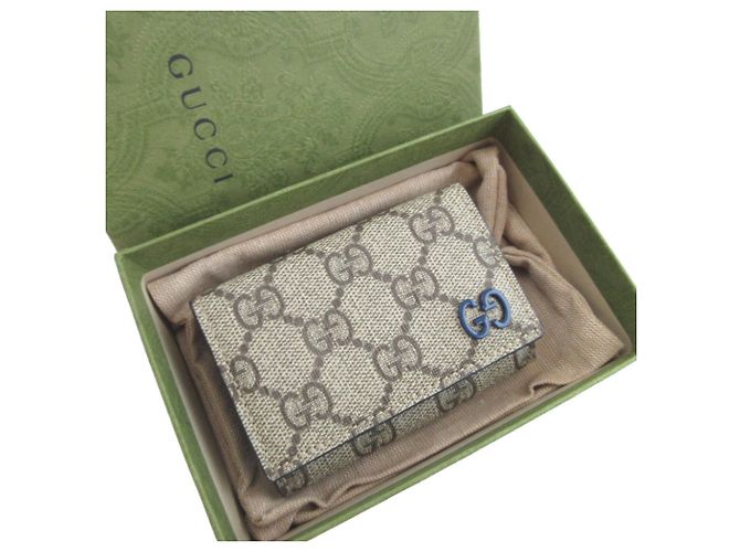 Portafoglio tri-fold Gucci Beige e Blu - vista 2