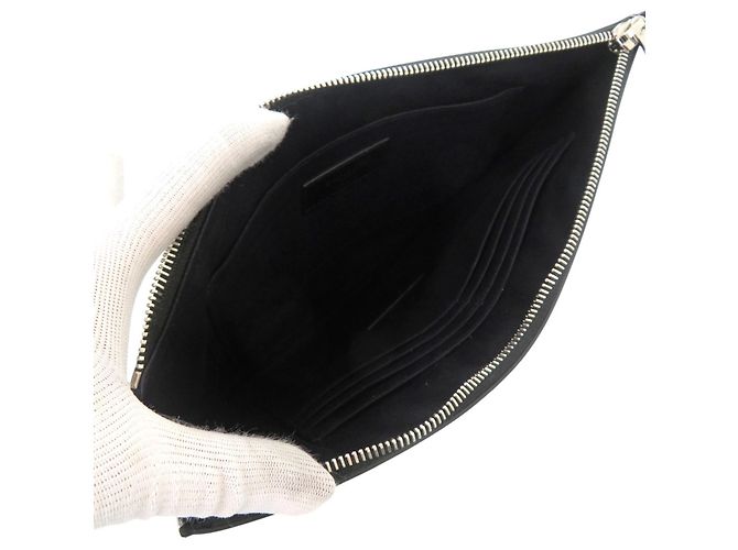 Borsa a pochette in pelle nera Yves Saint Laurent Nero - vista 3