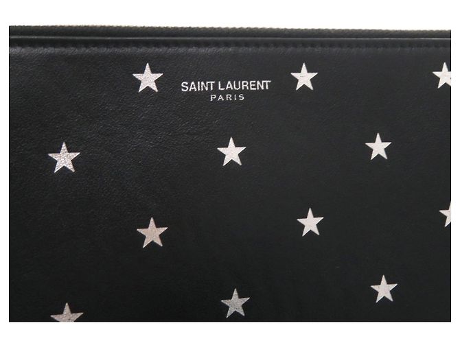 Borsa a pochette in pelle nera Yves Saint Laurent Nero - vista 5