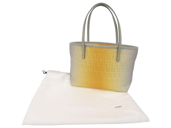 Fendi Zucchino Muster Tote Bag Braun Gelb - Ansicht 2