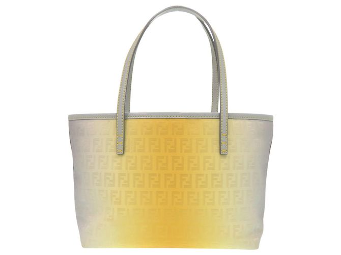Fendi Zucchino Muster Tote Bag Braun Gelb - Ansicht 3