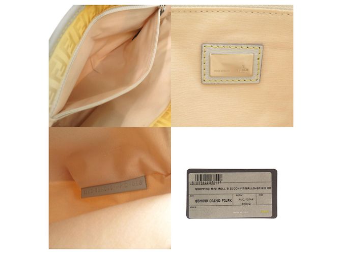 Fendi Zucchino Muster Tote Bag Braun Gelb - Ansicht 8