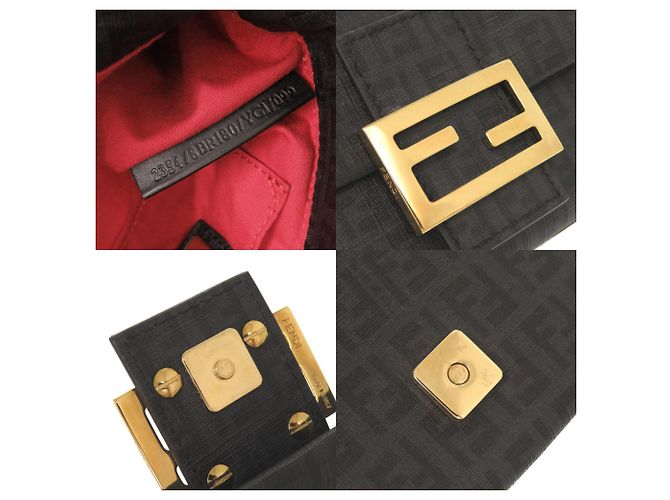 Borsa a secchiello Fendi Mini Mamma con motivo Zucchino Marrone - vista 9