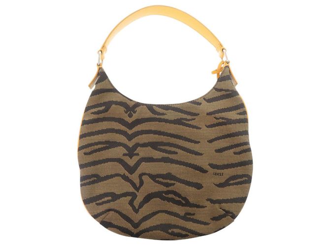 Fendi Schultertasche aus Canvas mit Zebra-Print Braun - Ansicht 2