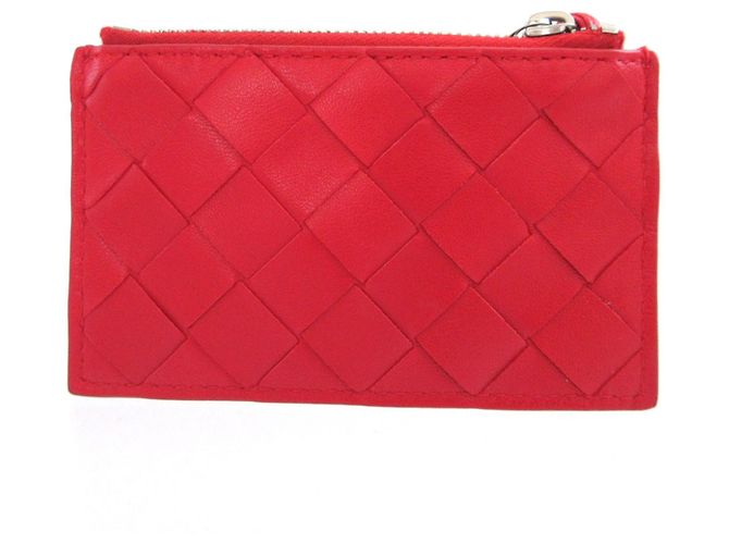 Monedero de piel roja Bottega Veneta - vista 3